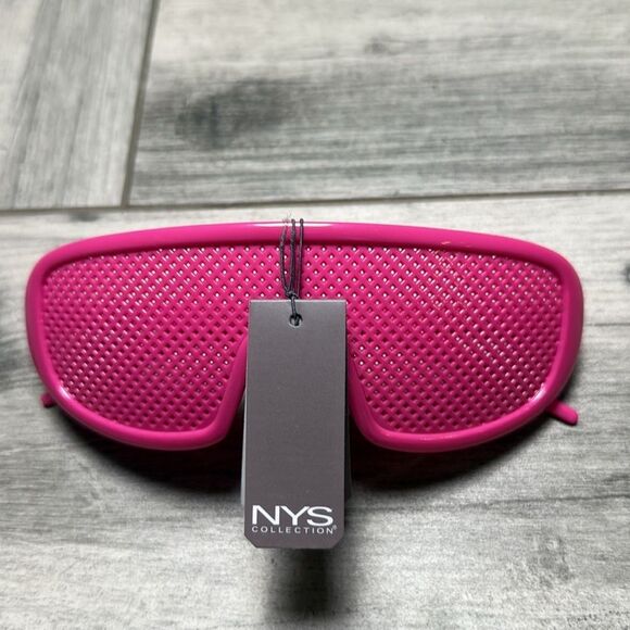 NYS Colllection Womens Pinhole Myopia Anti Fatigue Hallow Eyeglasses Pink - Picture 1 of 6